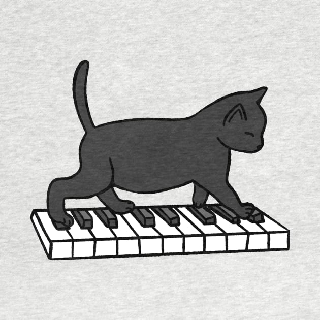 Cat Playing Piano by Kelly Louise Art